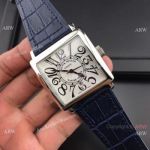 Franck Muller Master Square SS Blue Leather Copy Watch